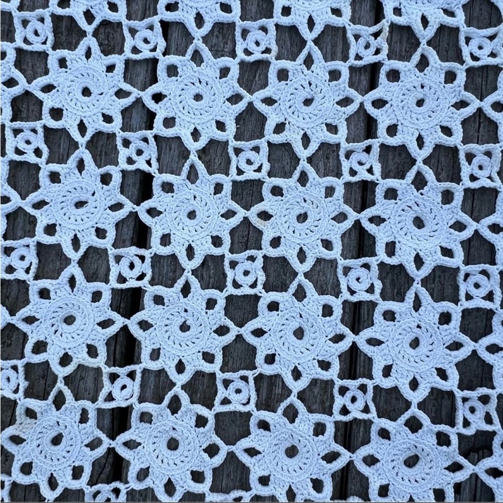 Crochet Doily Blanket Afghan Throw Topper Cottagecore Farmhouse